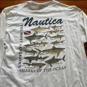 1990s Graphic Nautica long sleeve shirt size L